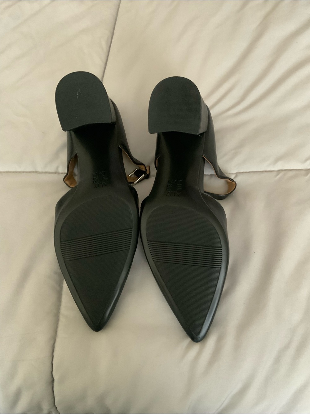 Naturalizer Black Pointed Mary Jane Heels with Ankle Strap - Picture 4 of 9